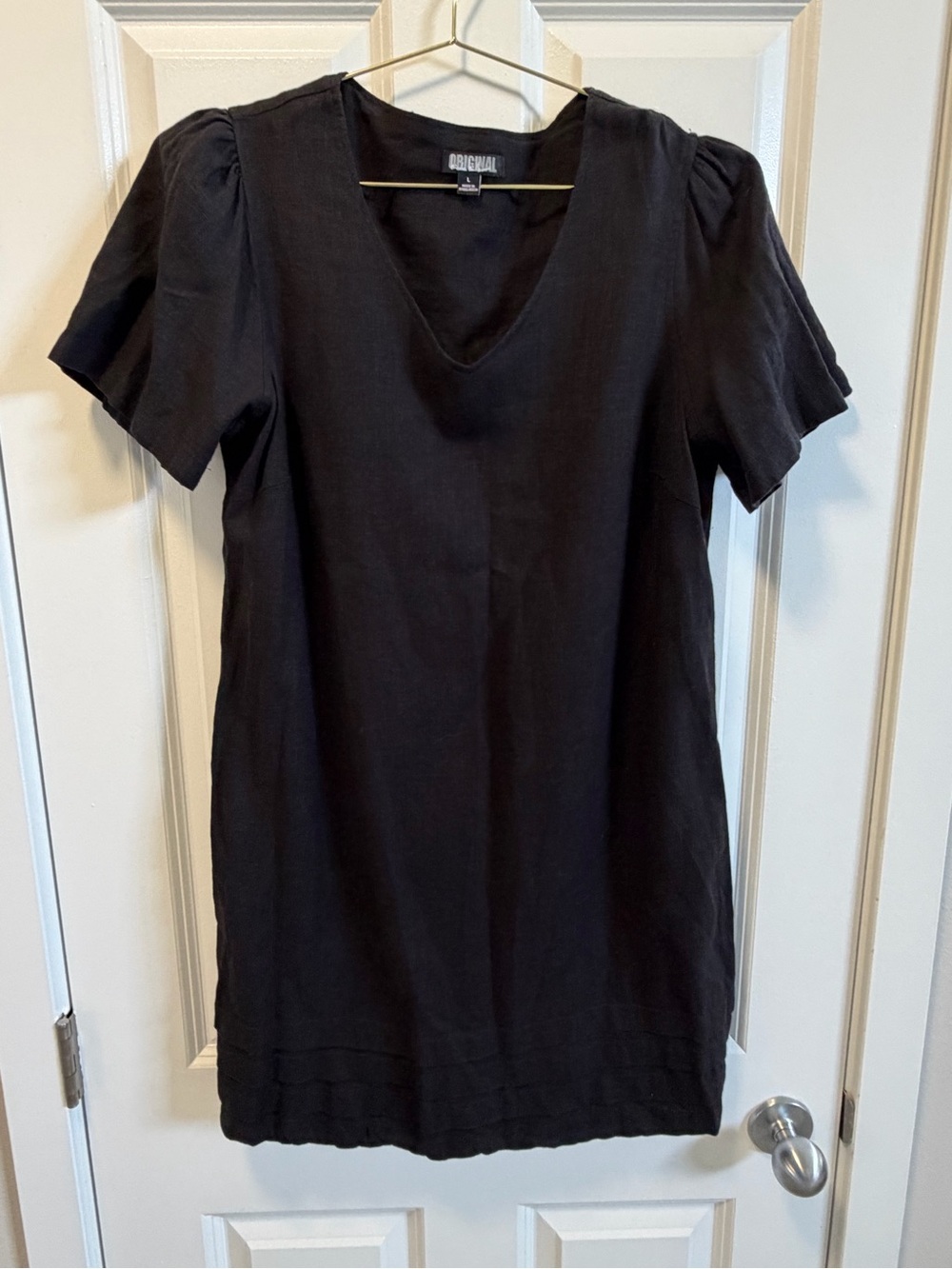Nicole Miller black linen dress
